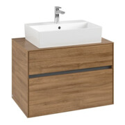 V&B Collaro Meuble sous lavabo 80x54,8x50 cm, vasque centrale, chêne Kansas