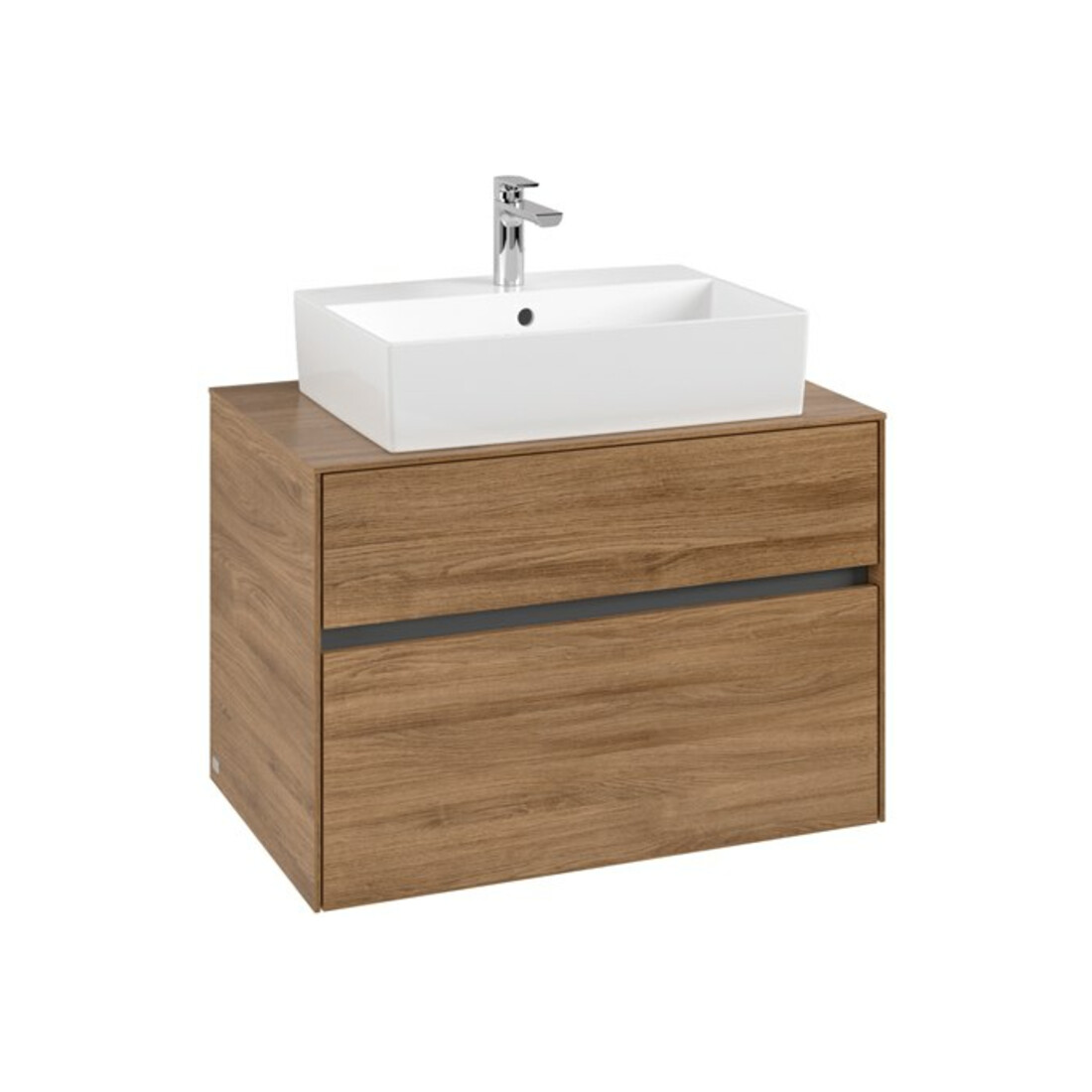 V&B Collaro Meuble sous lavabo 80x54,8x50 cm, vasque centrale, chêne Kansas