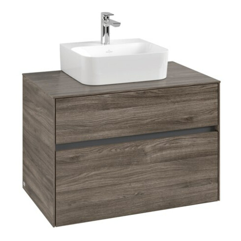 V&B Collaro Meuble sous lavabo 80x54,8x50 cm, vasque centrale, chêne pierre