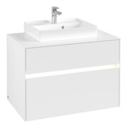 V&B Collaro Meuble sous lavabo 80x54,8x50 cm, WT mi, LED 5,7 W, blanc mat