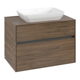 V&B Collaro Meuble sous lavabo 80x54,8x50cm, vasque centrale, chêne Arizona