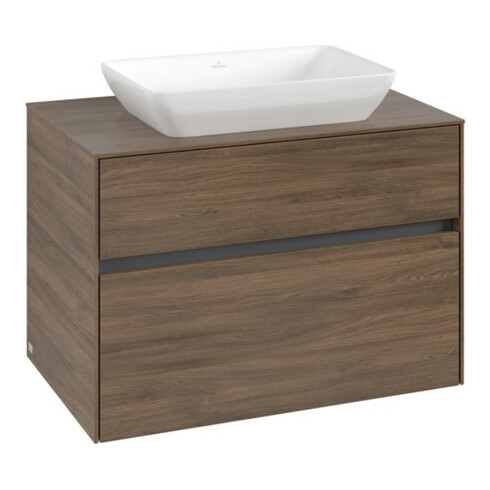 V&B Collaro Meuble sous lavabo 80x54,8x50cm, vasque centrale, chêne Arizona