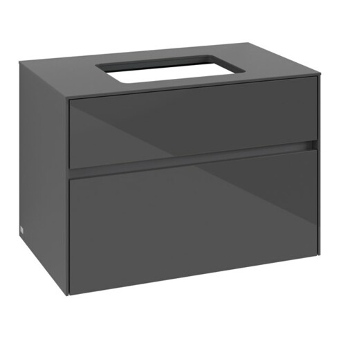 V&B Collaro Meuble sous-lavabo 80x54,8x50cm, vasque centrale, gris brillant