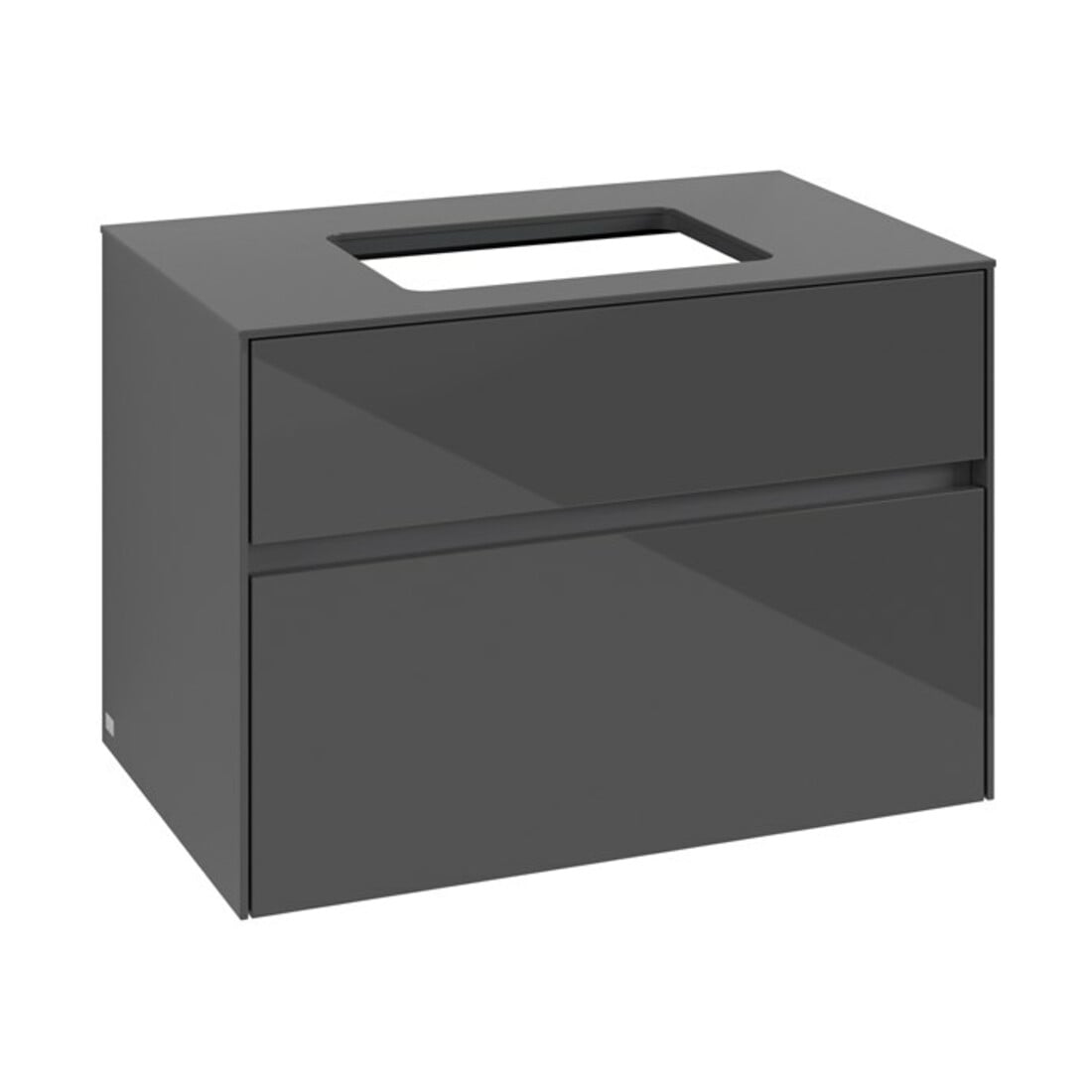 V&B Collaro Meuble sous-lavabo 80x54,8x50cm, vasque centrale, gris brillant