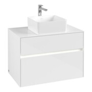 V&B Collaro Meuble sous lavabo 80x54,8x50cm, WT mi, LED 5,7 W, blanc brillant-3