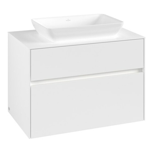 V&B Collaro Meuble sous lavabo 80x54,8x50cm, WT mi, LED 5,7 W, blanc mat