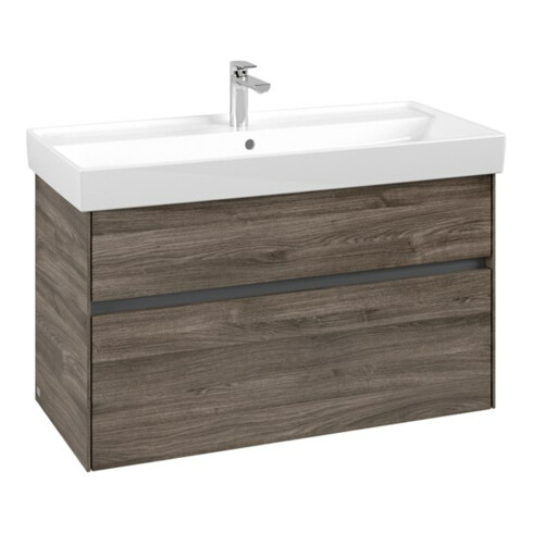 V&B Collaro Meuble sous lavabo 95,4x54,6x44,4 cm, vasque centrale, chêne pierre
