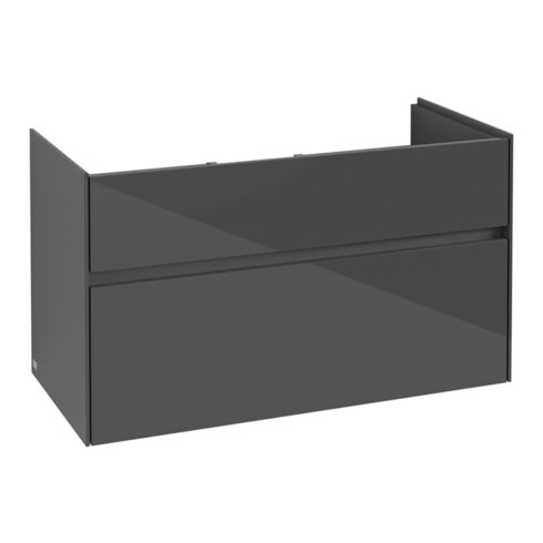 V&B Collaro Meuble sous lavabo 95,4x54,6x44,4cm, vasque centrale, gris brillant