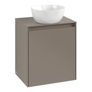 V&B Collaro Meuble sous lavabo, charnière gauche, 50x54,8x38 cm, lavabo centré, taupe