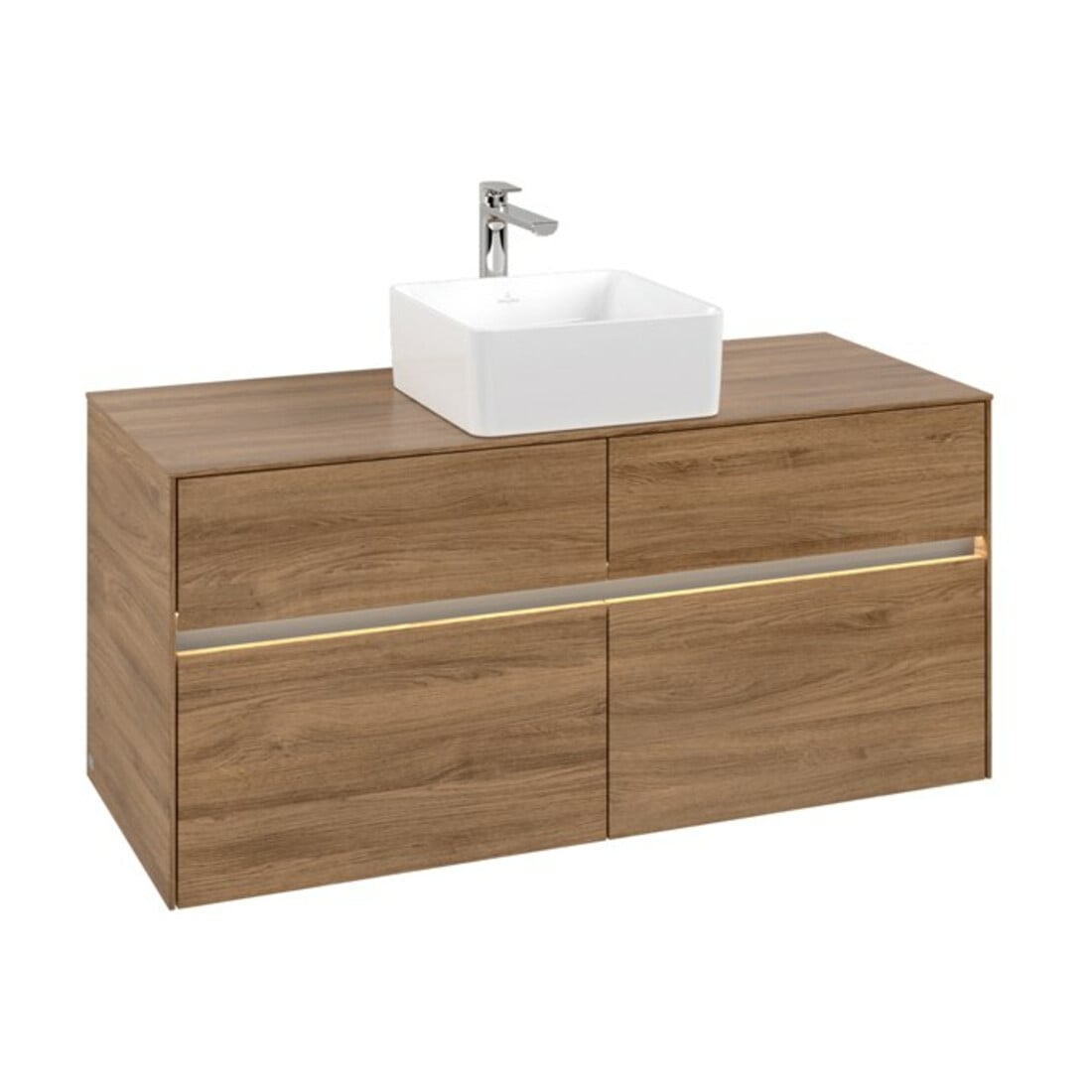 V&B Collaro Meuble sous vasque 120x54,8x50 cm, WT mi, LED 8,8 W, Kan Oa