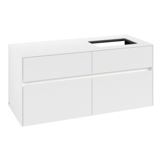 V&B Collaro Meuble sous vasque 120x54,8x50cm, vasque droite, LED 8,8 W, blanc mat