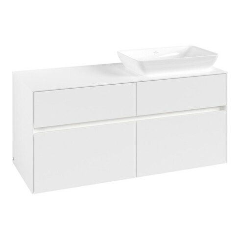 V&B Collaro Meuble sous vasque 120x54,8x50cm, vasque droite, LED 8,8 W, blanc mat