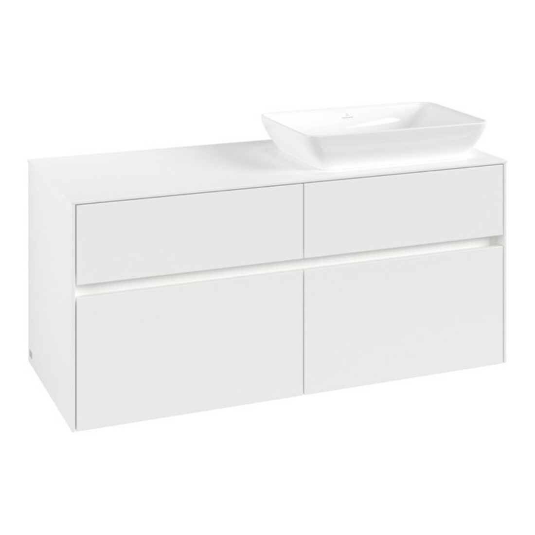 V&B Collaro Meuble sous vasque 120x54,8x50cm, vasque droite, LED 8,8 W, blanc mat