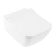 V&B Combi-Pack WC suspendu à chasse profonde VENTICELLO blanc, D-Flush, avec siège, sortie horizontale-1