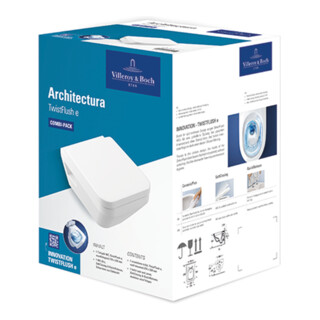 V&B Combi-Pack WC suspendu Architectura 37x53 cm, ovale, blanc C-plus