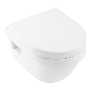 V&B Combi-Pack WC suspendu D-Flush Architectura 35x48cm, ov, blanc, horizontal, avec siège, blanc