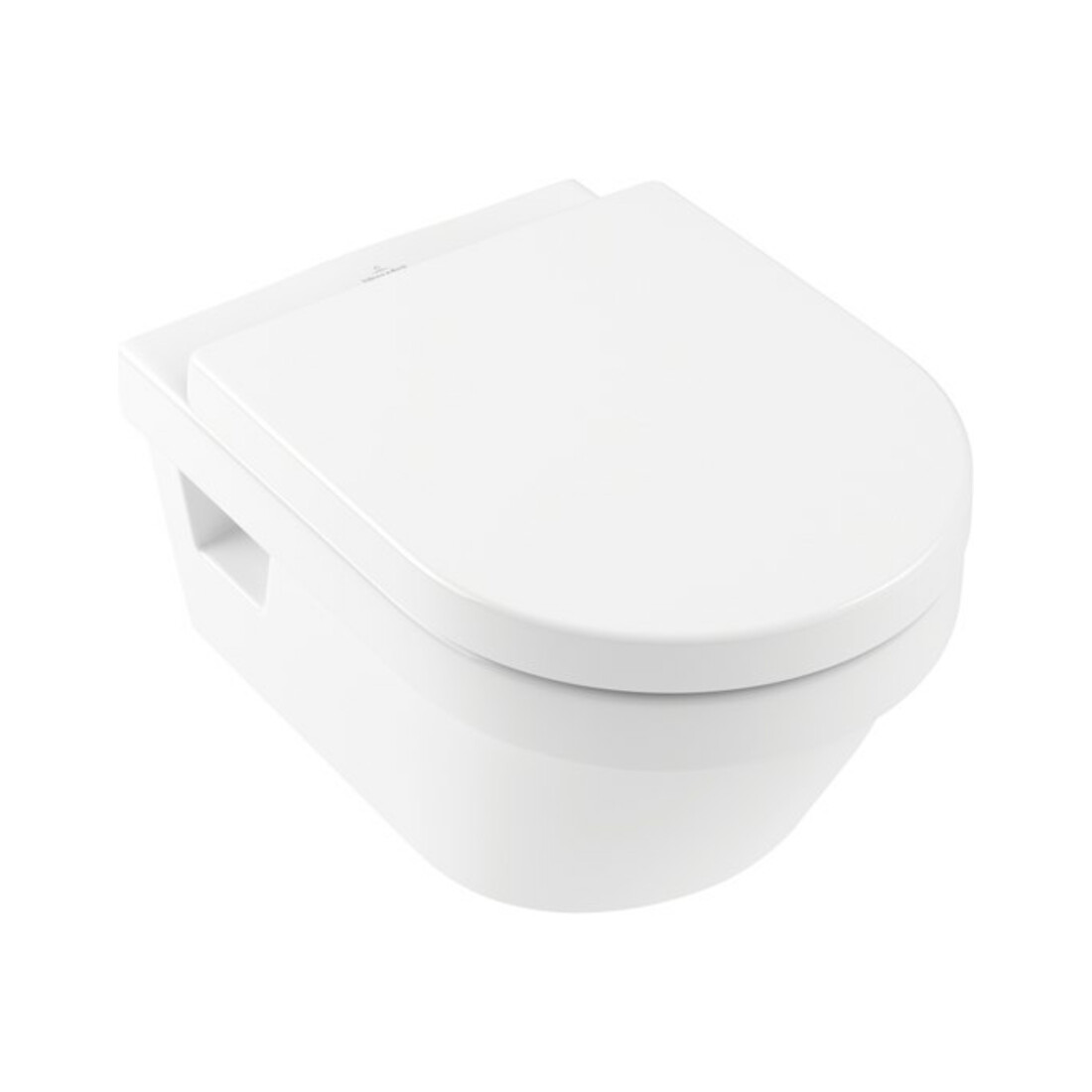 V&B Combi-Pack WC suspendu D-Flush Architectura 37x53cm, ovale, sans bride, blanc, avec siège, blanc