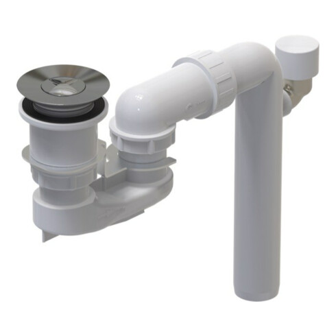 V&B couvercle trop-plein/vidage 70 Oberon 2.0 blanc pierre, pour baignoire