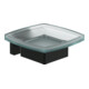 V&B Distributeur de savon Elements noir mat frappant, 120x106x45ml, verre satiné-1