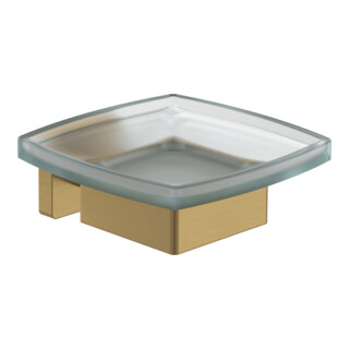 V&B Distributeur de savon Elements Striking brosse doré, 120x106x45ml, verre satiné