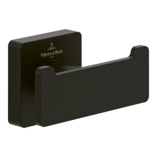 V&B Dop.-Handtuchhalter Elements Striking matt black, 80x44x45mm