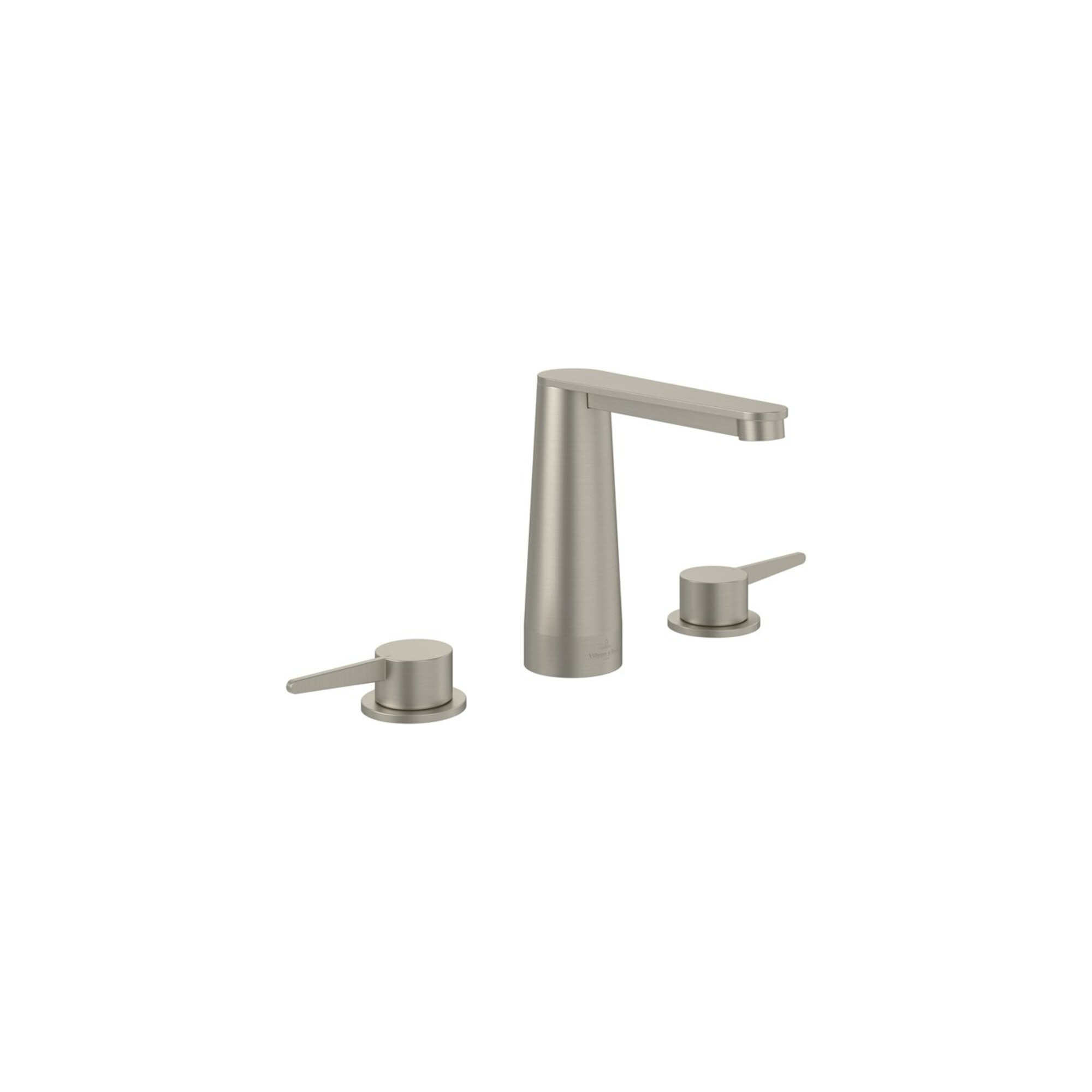 V&B Dreiloch-Waschtischarmatur Conum o. Ablaufgarnitur, brushed nickel black ; Villeroy & Boch