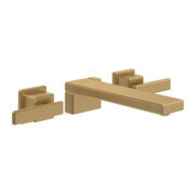 V&B Dreiloch-Waschtischarmatur Mettlach o Abl., verst. Reg., Wd., brush. gol