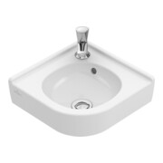 V&B Eck-Handwaschbecken O.Novo Compact 32cm Schenkell., m Hahnl., m ÜL, we C+