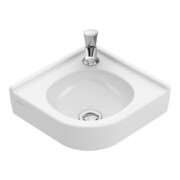 V&B Eck-Handwaschbecken O.Novo Compact 32cm Schenkell., m Hahnl., o. ÜL, weiß