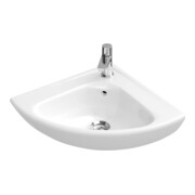 V&B Eck-Handwaschbecken O.Novo Compact 41,5cm Schenkell., 1 Hahnl., ÜL, we C+