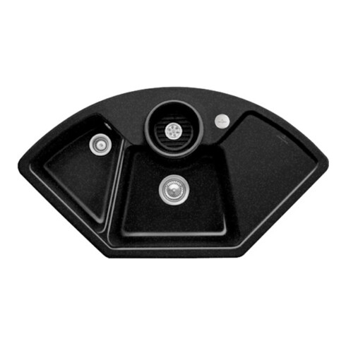 V&B Eckspüle Solo Eck m Abl.garn, Exzenter, Chrom CeramicPlus