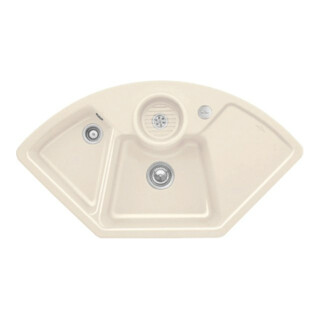 V&B Eckspüle Solo Eck m Abl.garn, Exzenter, crema CeramicPlus