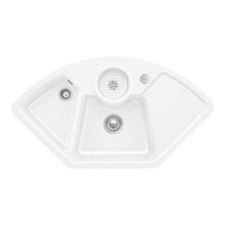 V&B Eckspüle Solo Eck m Abl.garn, Exzenter, sn wh. CeramicPlus