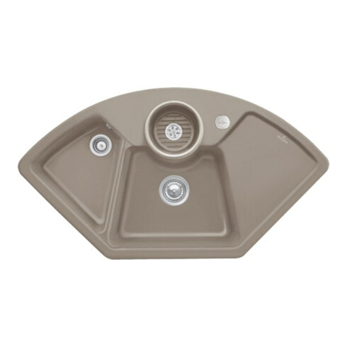 V&B Eckspüle Solo Eck m Abl.garn, Exzenter, timber CeramicPlus