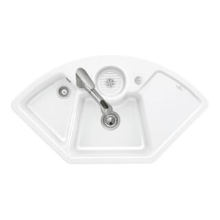V&B Eckspüle Solo Eck m Abl.garn, Exzenter, we alp CeramicPlus