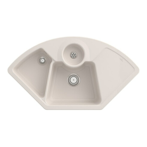 V&B Eckspüle Solo Eck m Abl.garn, Hand., crema CeramicPlus