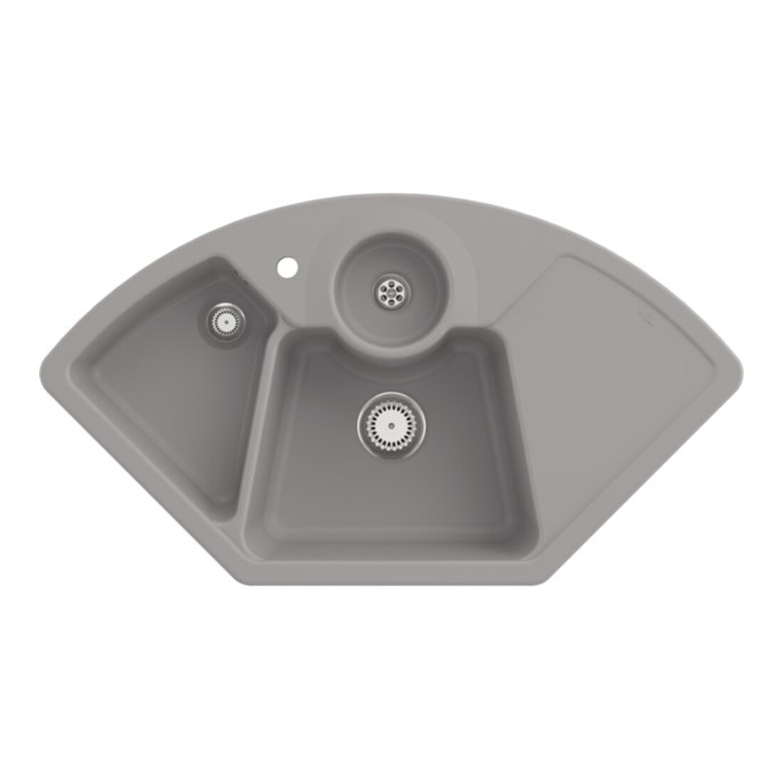 V&B Eckspüle Solo Eck m Abl.garn, Hand., fossil CeramicPlus