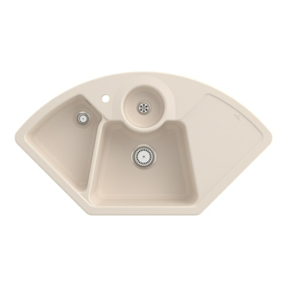 V&B Eckspüle Solo Eck m Abl.garn, Hand., ivory CeramicPlus