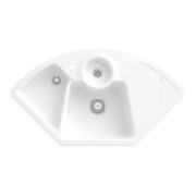 V&B Eckspüle Solo Eck m Abl.garn, Hand., sn white CeramicPlus