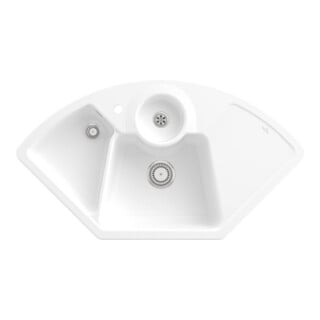V&B Eckspüle Solo Eck m Abl.garn, Hand., st. white CeramicPlus