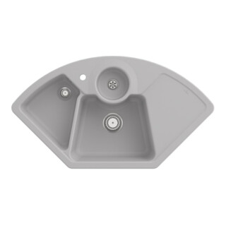 V&B Eckspüle Solo Eck m Abl.garn, Hand., steam CeramicPlus