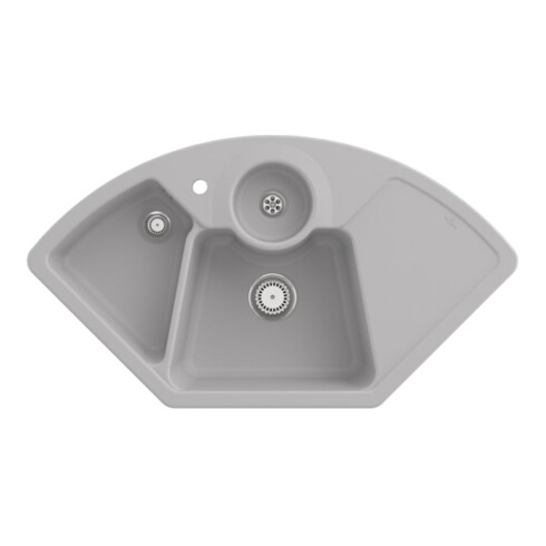 V&B Eckspüle Solo Eck m Abl.garn, Hand., steam CeramicPlus
