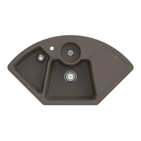 V&B Eckspüle Solo Eck m Abl.garn, Hand., timber CeramicPlus