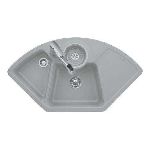 V&B Eckspüle Solo Eck Spülbecken, pure black