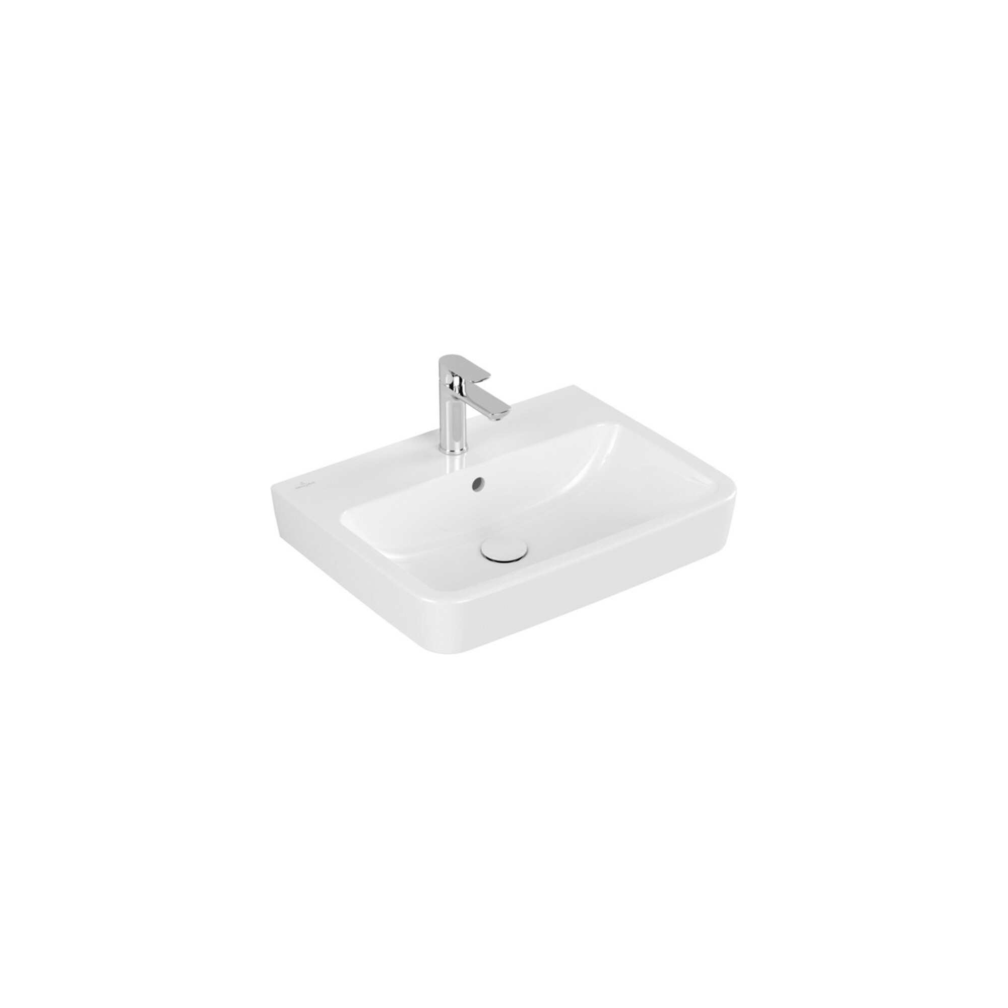 V&B Einbau-/Aufsatzwaschtisch O.NOVO 60x46cm, eck, m HL, mit Überlauf, weiß ; Villeroy & Boch
