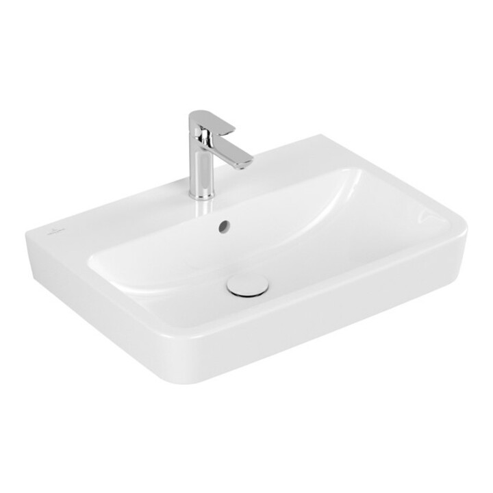 V&B Einbau-/Aufsatzwaschtisch O.NOVO 65x46cm, 1 HL, eck, m ÜL, weiß C-plus