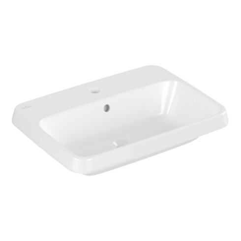 V&B Einbauwaschbecken Architectura 60x45cm, m HL, m ÜL, 1 Hahnl., m ÜL, we