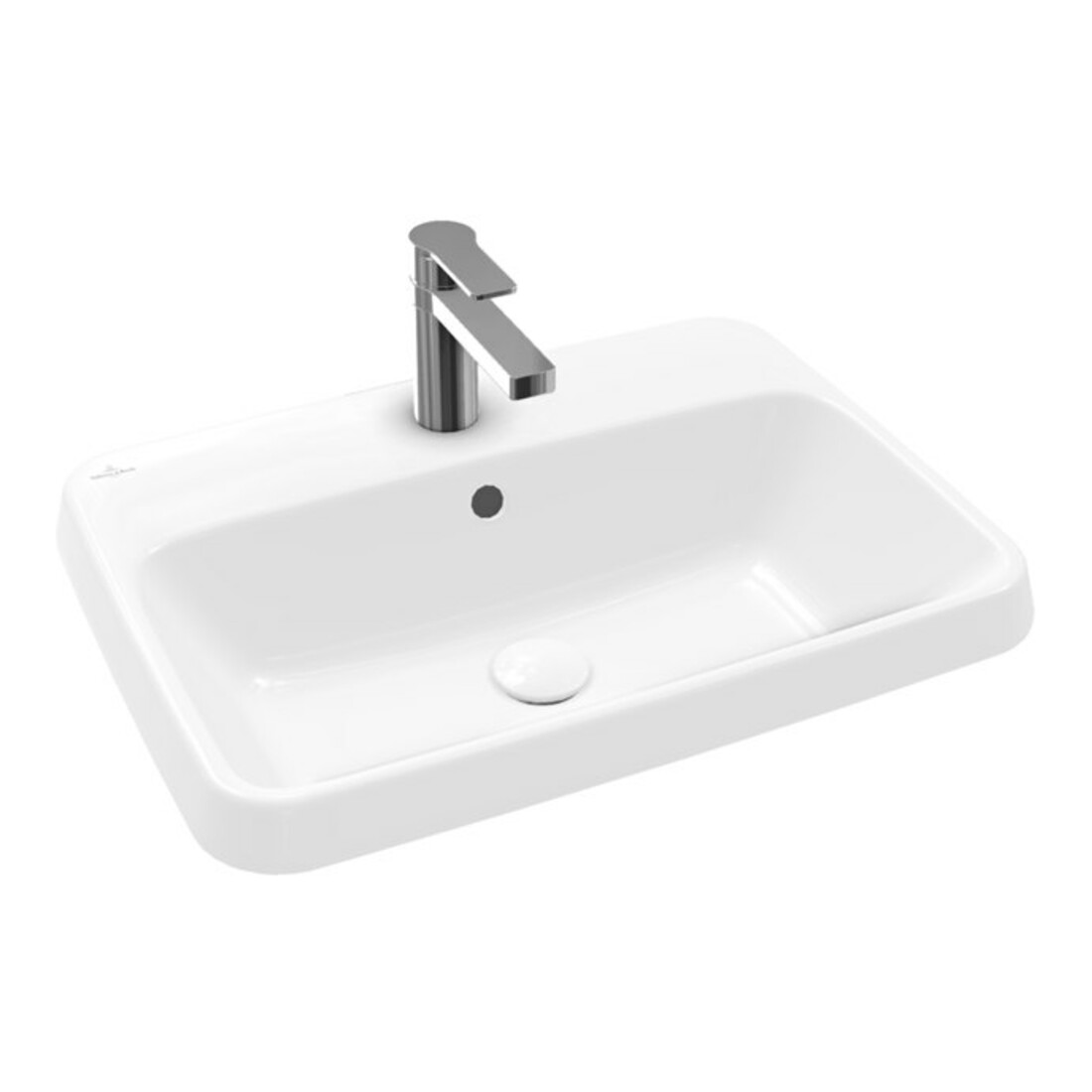 V&B Einbauwaschbecken Architectura 60x45cm, m HL, m ÜL, 1 Hahnl., m ÜL, we