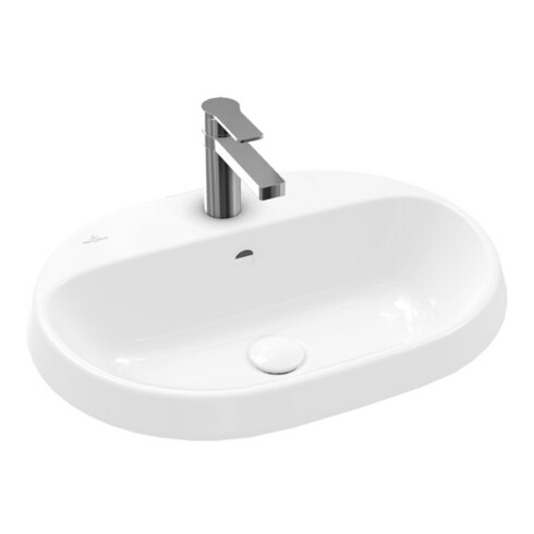 V&B Einbauwaschbecken Architectura 60x45cm, ov., 1 Hahnl., m Überlauf, weiß