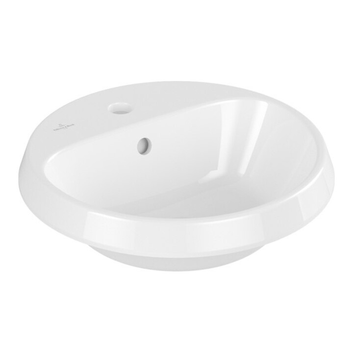V&B Einbauwaschbecken Architectura d 45cm, rd, 1 Hahnl., m ÜL, weiß C-plus